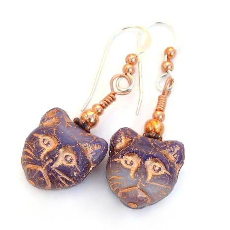 kitty cat handmade earrings gift for her