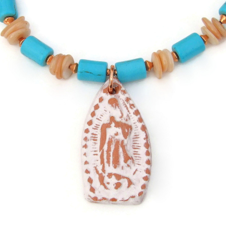 la virgen de guadalupe handmade pendant jewelry religious gift for women