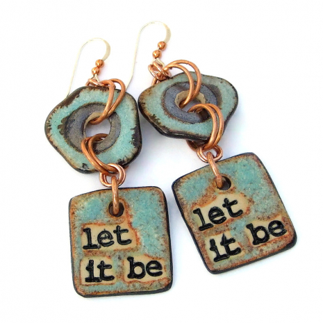 let it be handmade earrings gift for women