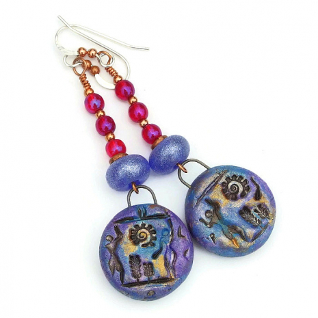 lightweight hieroglyphs handmade earrings