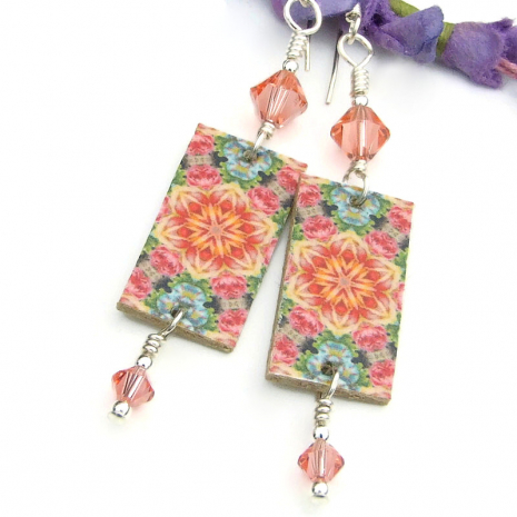 lightweight mandala jewelry handmade swarovski crystals