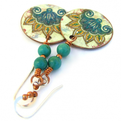 lotus flower turquoise handmade jewelry