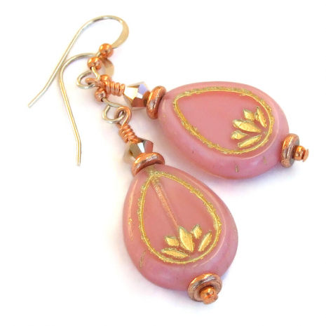 lotus flower yoga jewelry handmade gift for women