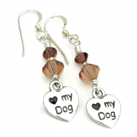 love my dog paw print hearts jewelry handmade gift for women