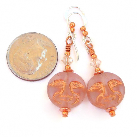 man in the moon handmade jewelry gift for her earrings