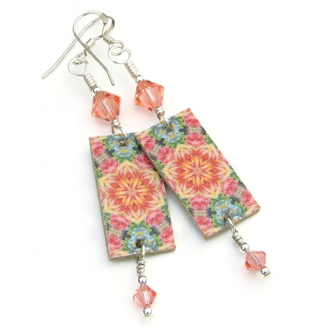 mandala earrings handmade gift for women