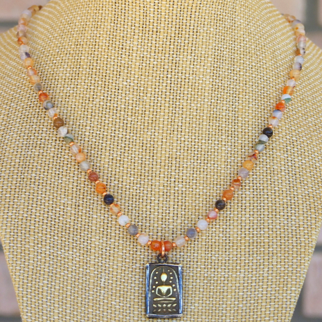 meditating buddha pendant necklace gift for women