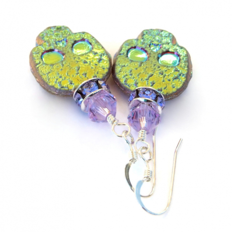 metallic glass sugar skull jewelry swarovski crystals