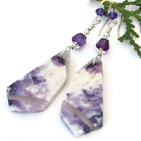 Mexican purple opal gemstone jewelry handmade gift for women