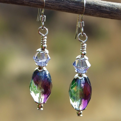 multi colored glass earrings gift for women