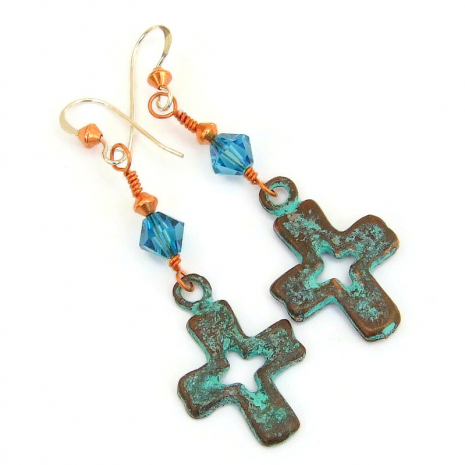 mykonos cross earrings gift for her