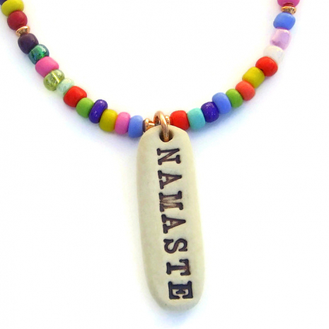 namaste pendant necklace