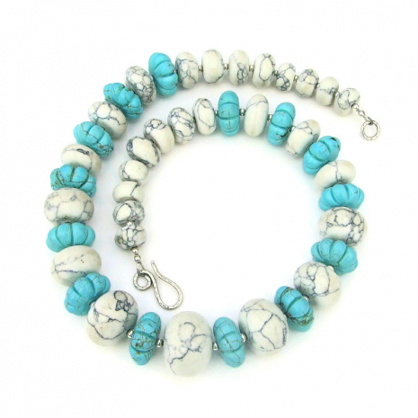 natural magnesite and turquoise magnesite gemstone jewelry gift for women