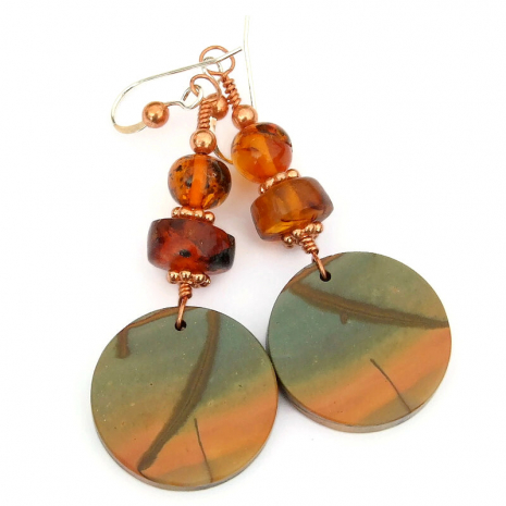 natural red creek jasper jewelry gift for women