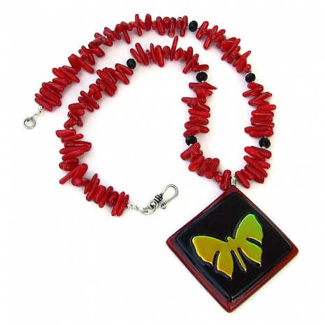 one of a kind handmade butterfly pendant necklace jewelry gift for women