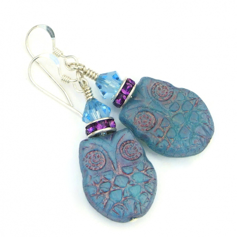 owl handmade earrings gift for her