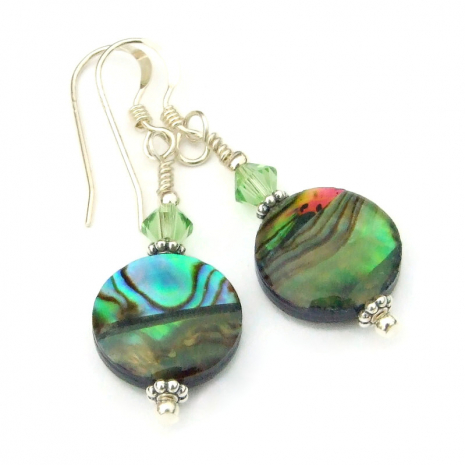 paua shell earrings gift for women