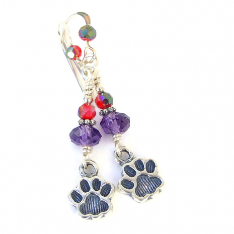 paw print handmade earrings dog lover gift for her