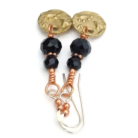 paw prints hearts handmade jewelry gold bronze gift for her dog lover
