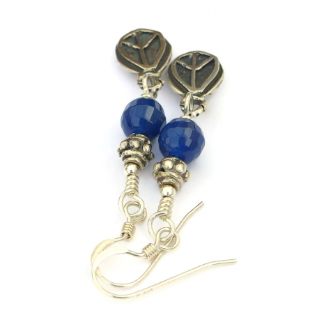 paz peace sign jewelry handmade earrings gift for her