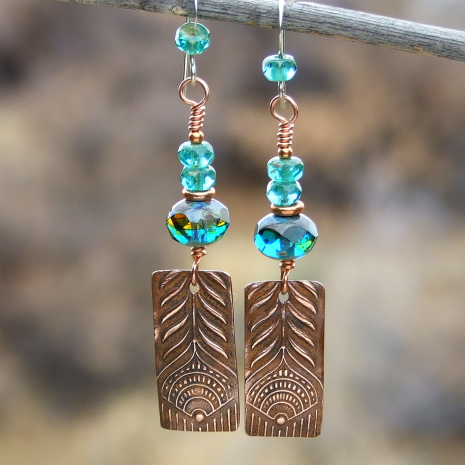 peacock feathers earrings gift for women