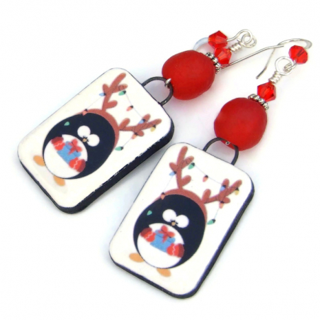 penguin christmas jewelry handmade gift for women