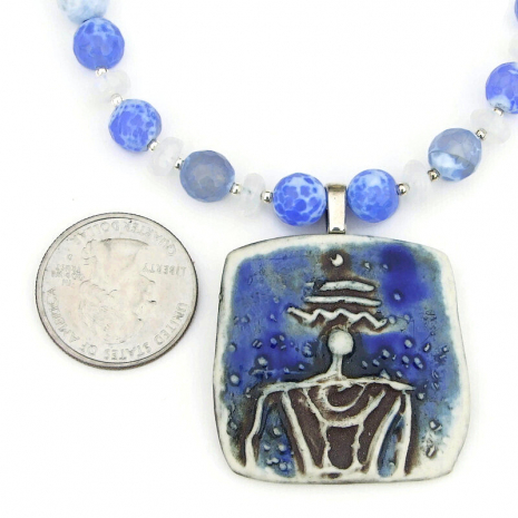 petroglyph spaceman spacewoman pendant jewelry fire agate moonstone