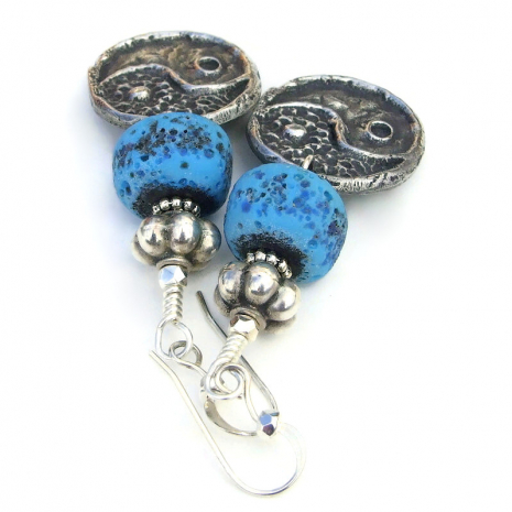 pewter yin yang balance harmony jewelry boho lampwork