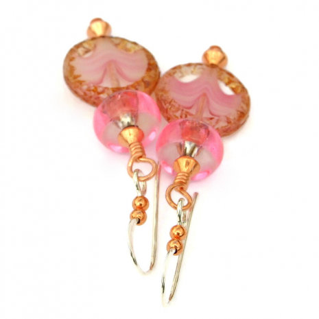 pink glass jewelry mothers day gift