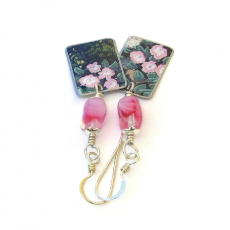 pink green floral flower jewelry