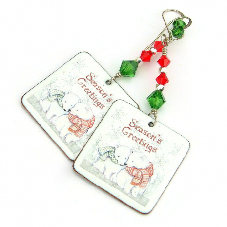 polar bear christmas jewelry gift for women handmade
