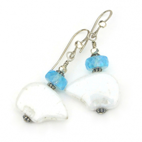 polar bear totem earrings handmade spirit animal gift for women