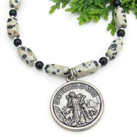 protect my pet st francis jewelry cat dog doves animals dalmatian jasper onyx