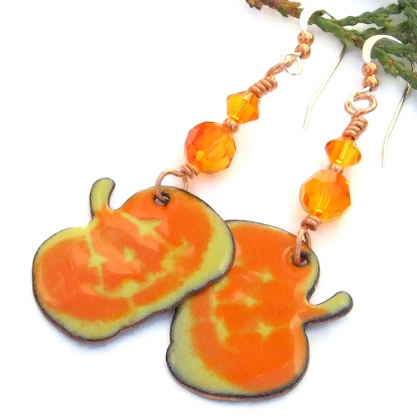 pumpkin earrings jack o lantern halloween