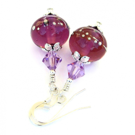 amethyst purple earrings for her