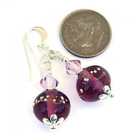 perfect earrings gift for the woman who loves purple