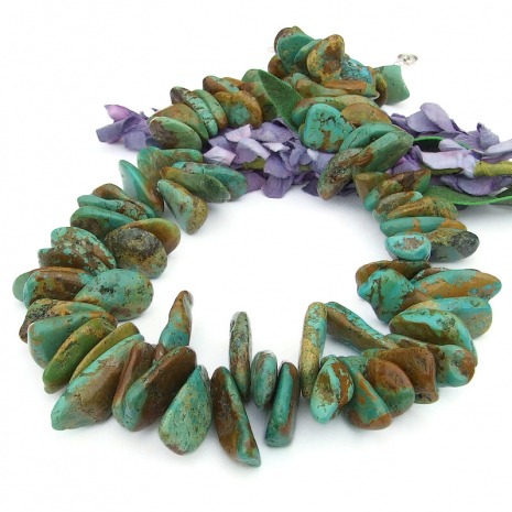 eal fox turquoise necklace handmade chunky gemstone jewelry