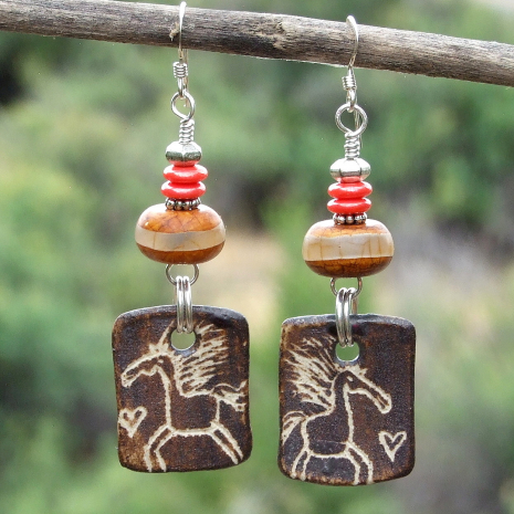 running horses handmade boho jewelry gift for women