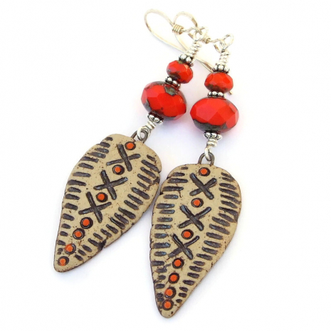 rustic shield shaped jewelry handmade gift for women