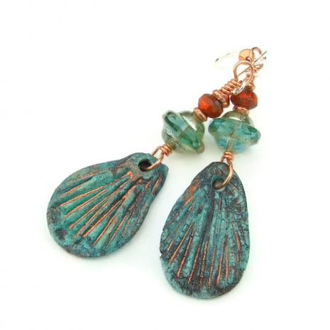 rustic turquoise copper wings jewelry gift for women
