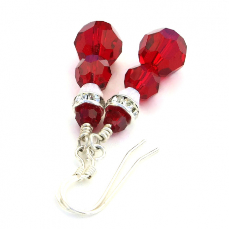 swarovski crystal santa earrings.