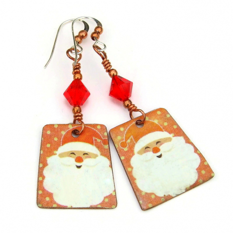 santa claus earrings holiday gift for women