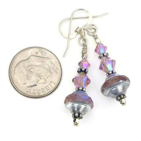 saturn glass handmade jewelry lilac jewelry gift for her