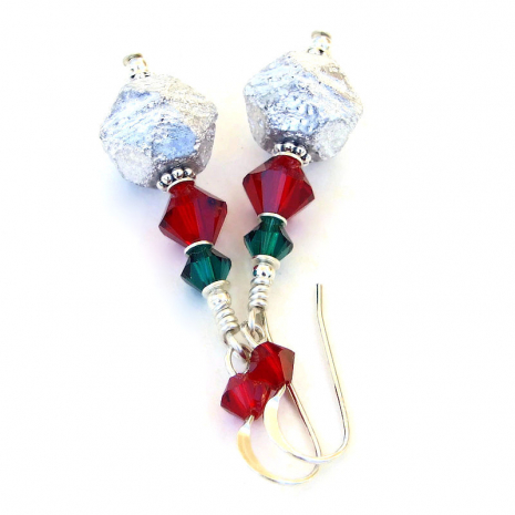 silver red green christmas holiday jewelry gift for her