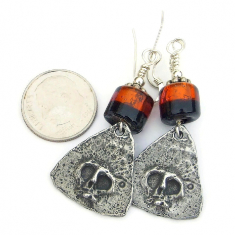 skull jewelry handmade goth Halloween gift for her