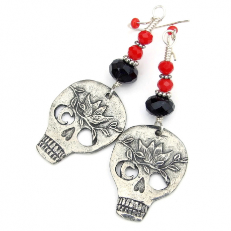 skull jewelry handmade Halloween gift for women