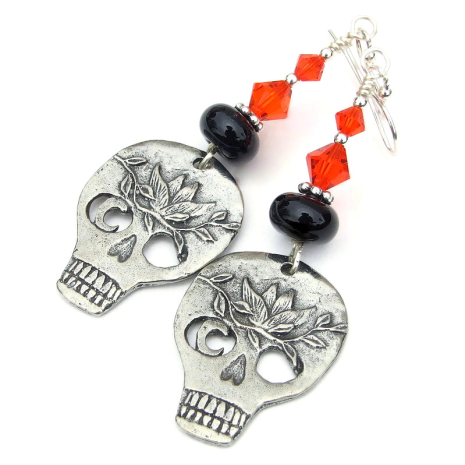 skull jewelry handmade halloween goth gift for women