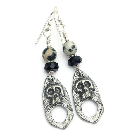 skulls halloween earrings day of the dead handmade gift for women