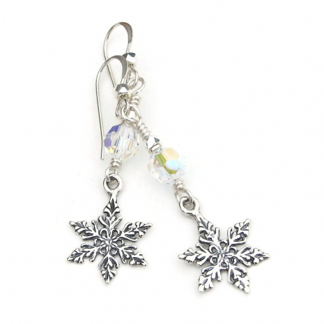 snowflake jewelry handmade christmas holiday gift for women