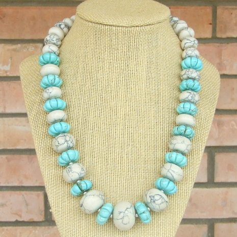 southwest inspired chunky magnesite necklace jewelry gift
